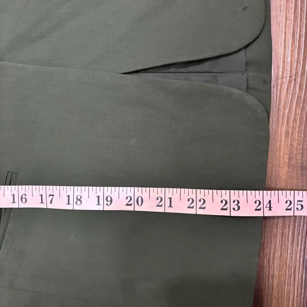 Everlane Women’s Sz 2 100% Wool Italian GoWeave Olive Green Blazer